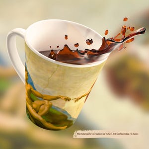 Michelangelo Creation of Adam Coffee Mug, Michelangelo Art Mug, Gift For Art Lovers, Artistic Home Decor, Colorful Mug, Latte Mugs, Tea Cups