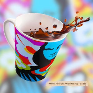 Mona Lisa Art Coffee Mug - Burton Morris Abstract Art, Pop Art Gift Mug, Everyday Coffee Cup