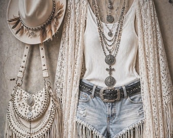 Western lace linen desert lux thrift bundle, size large curated style