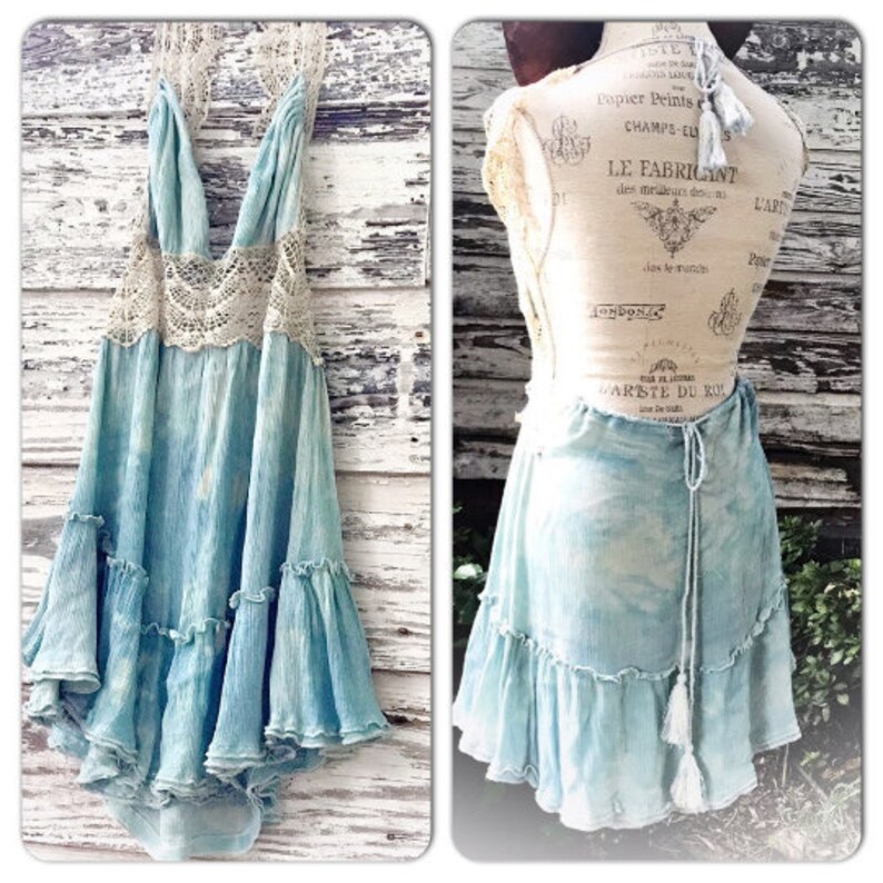 Gratuit Images Sale Upcycled Boho Chic Tunic Turquoise Blue Dress Gypsy Etsy dernière par
