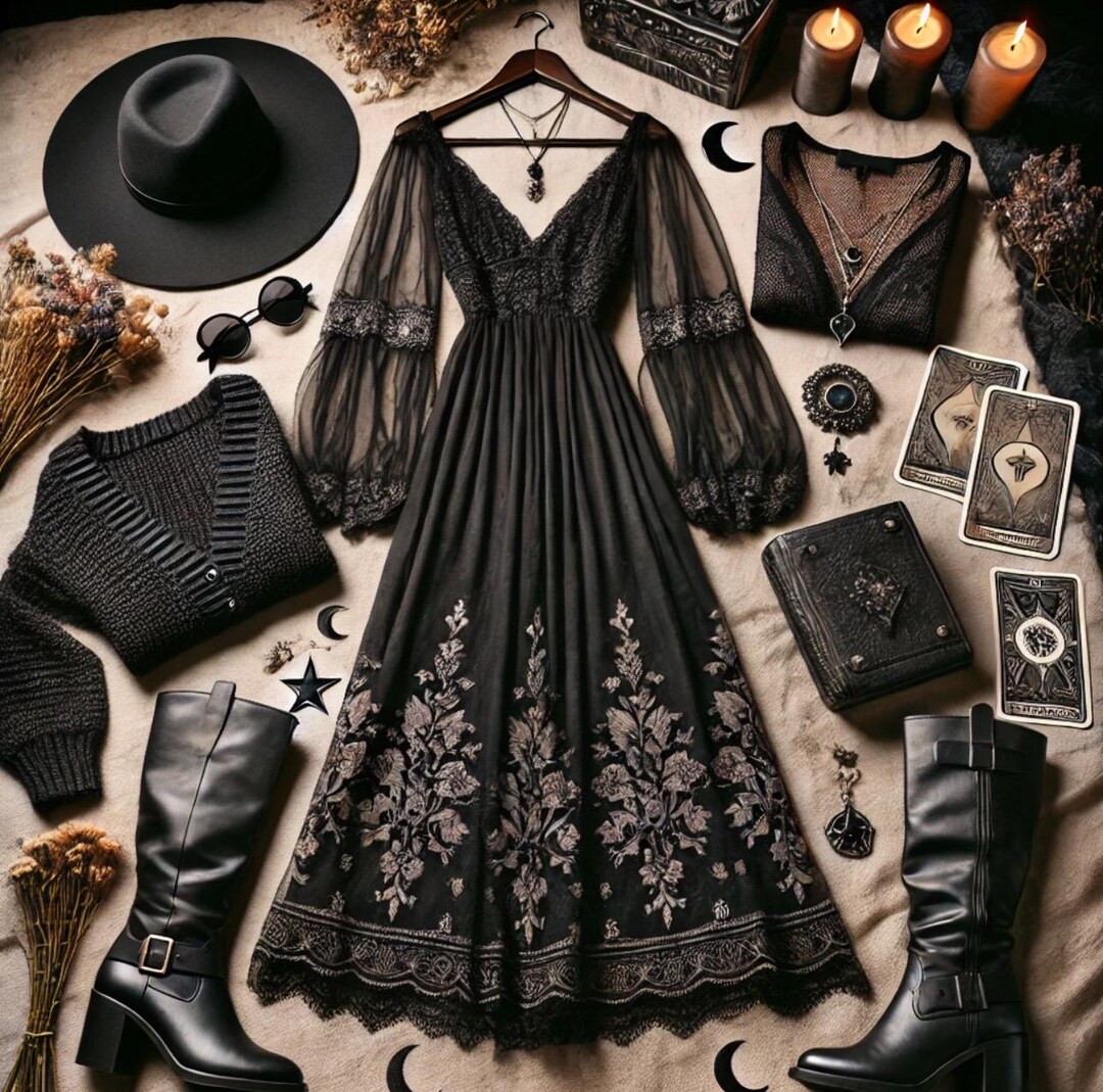 Witchcore Floral Maxi Dress