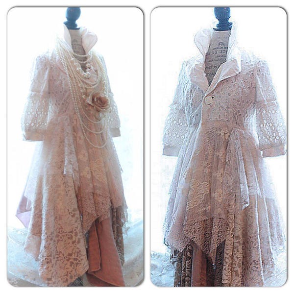 M 38 magnolia spell Gypsy soul pearl Kimono Duster, Stevie Nicks Belladonna lace high low duster jacket, True rebel clothing