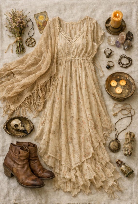 Misty Day American horror witch Inspired Thrifted Style clothing bundle Stevie nicks style large