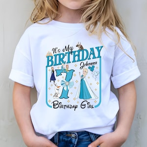 Custom Frozen Birthday Girl Shirt, Personalized Elsa Birthday Sweatshirt, Disney Birthday Girl Tee, Disneyland Birthday Vacation Shirt