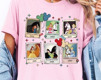 Disney Princess Horses Photo Shirt, Disney Princess Sweatshirt, Disneyland Girls Trip Matching Shirt, Cinderella Rapunzel Belle Jasmine Tee