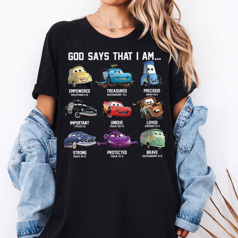 Disney Cars God Says I am Shirt, Disney Bible Verse Shirt, Christian Toddler T-Shirt, Disney Lightning Mcqueen Shirt, Religious Kids Tee