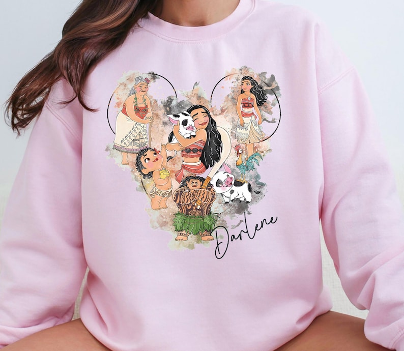 Princess Moana Custom Sweater, Disney Girls Trip Sweat, Baby Moana & Maui Sweats, Moana and Gramma Tala Sweat, Disney Family Vacation Sweat
