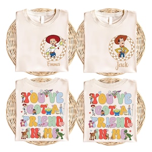 Disney Toy Story Sie haben einen Freund in mir Shirt, benutzerdefinierte Toy Story Charaktere Gruppe T-Shirt, Sheriff Woody Jessie Buzz Lightjahre Rex Shirt
