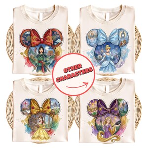 Disney Princess Matching Shirt, Watercolor Magic Castle Princess T-Shirt, Disneyworld Girls Trip Tees, Princess Belle Ariel Moana Sweatshirt