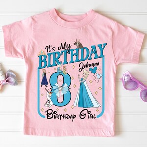 Custom Frozen Birthday Girl Shirt, Personalized Elsa Birthday Sweatshirt, Disney Birthday Girl Tee, Disneyland Birthday Vacation Shirt