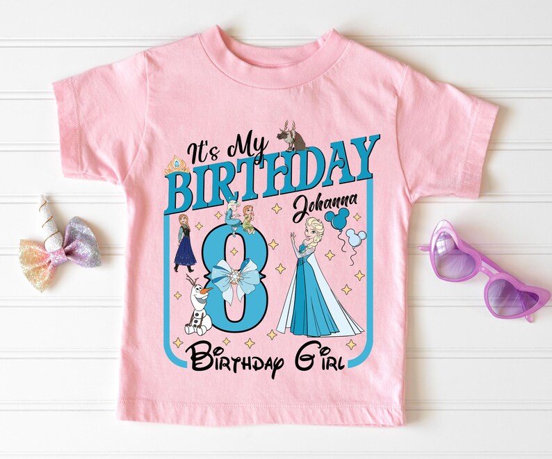 Custom Frozen Birthday Girl Shirt, Personalized Elsa Birthday Sweatshirt, Disney Birthday Girl Tee, Disneyland Birthday Vacation Shirt