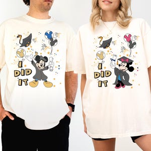 Mickey & Minnie Grad Shirts, Disney I Did It Shirt, Disney Graduation Matching Tee, Magic Kingdom Grad Party Tee, WDW Senior of 2025 Sweater