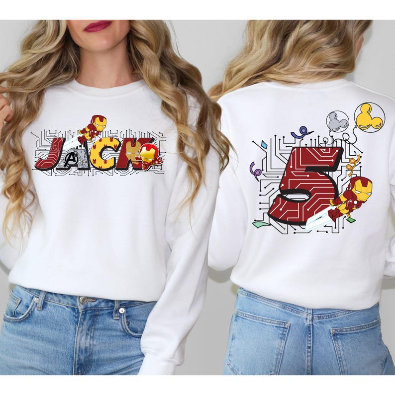 Iron Man Birthday Shirt, Marvel Custom Birthday Family Matching Tee, Disney Birthday Boy T-Shirt, Personalized Avengers Birthday Sweatshirt