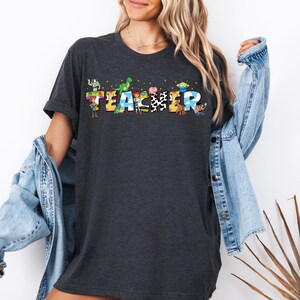 Toy Story Teacher Shirt, Disney Teacher Team T-Shirts, Woody Buzz Jessie Teach Tees, Disney Pixar Toy Story Lab Week Sweatshirt