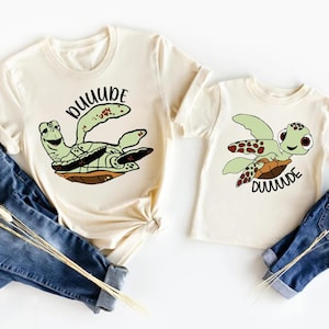 Disney Dude & Lil Dude Shirt, Pixar Crush and Squirt Shirt, Nemo Father And Son Shirt, Disneyland Family Vacation Matching Sweater