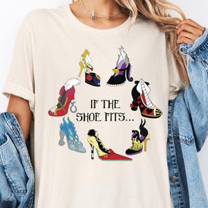 Disney If The Shoe Fits T-shirt, Villains Characters Shirt, Disney Evil Queen Shirt, Disney Family Vacation 2024 Trip Tee, Maleficent Shirt