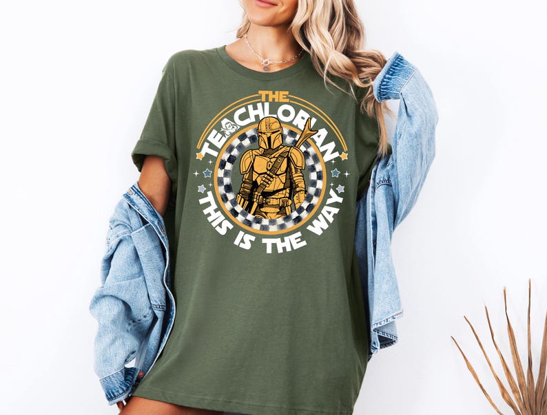 The Teachlorian This is The Way Shirt, Din Djarin Teacher T-Shirt, Retro Mandalorian Teacher Sweatshirt, Star Wars Gift For Teacher