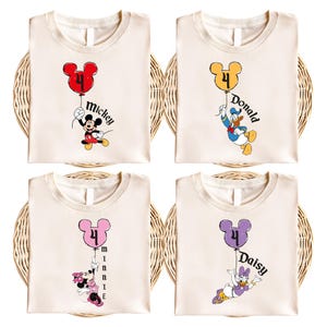 Custom Mickey & Friends Balloon Birthday Shirt, Disney Best Birthday Ever T-shirt, Disney Matching Tees, Disneyland Family Birthday Trip Tee