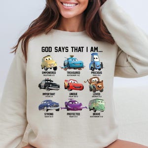 Disney Cars God Says I am Shirt, Disney Bible Verse Shirt, Christian Toddler T-Shirt, Disney Lightning Mcqueen Shirt, Religious Kids Tee