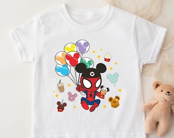 Disney Spiderman Epcot Shirt, Shirt, Spider Boy Shirt, Spider Girl Shirt, Spider Epcot Shirt, Mickey Head Balloon Spider Epcot Sweatshirt