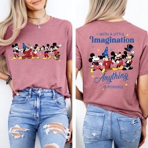 Vintage Disney Sorcerer Mickey With Little Imagination Shirts, Retro Walt Disney World T-Shirt, Disney Fantasia Shirt, Magic Kingdom Tees