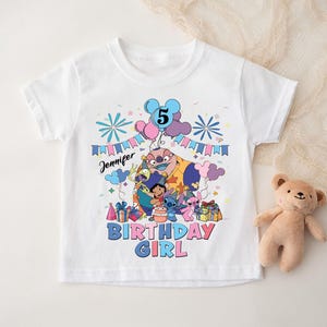 Lilo and Stitch Birthday Girl Shirt, Personalized Disney Birthday Shirt, Disney Stitch Birthday Sweatshirt, WDW Birthday Family Vacation Tee