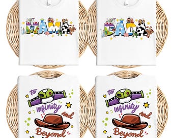 Chemise familiale Toy Story assortie, t-shirt Vers l'infini et au-delà, chemise shérif Woody et ses amis, t-shirts Toy Story Land, t-shirt voyage Disneyland
