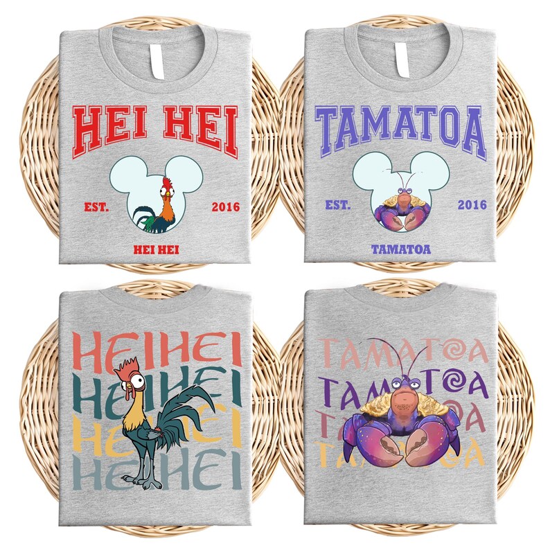 Disney Princess Moana Characters Shirt, Disneyland Micke Ears Moana Shirt, Hei Hei Pua Maui Tala Tamatoa Shirt, Disney Trip Matching Shirt