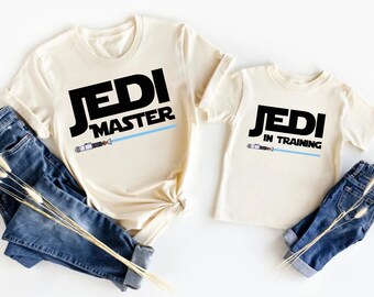 Jedi Master Young Padawan Jedi in Training Shirt, Star Wars Family Matching T-Shirt, Galaxy&#39;s Edge Shirt, Disney Family Trip Sweatshirt