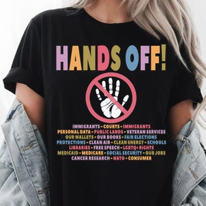 Hands-Off-Protest-T-Shirt, Save Public Lands-T-Shirt, Redefreiheit-Pullover, Hands-Off-Gerichte - Persönliche Daten - Unsere Brieftaschen - Schulen - Medicaid