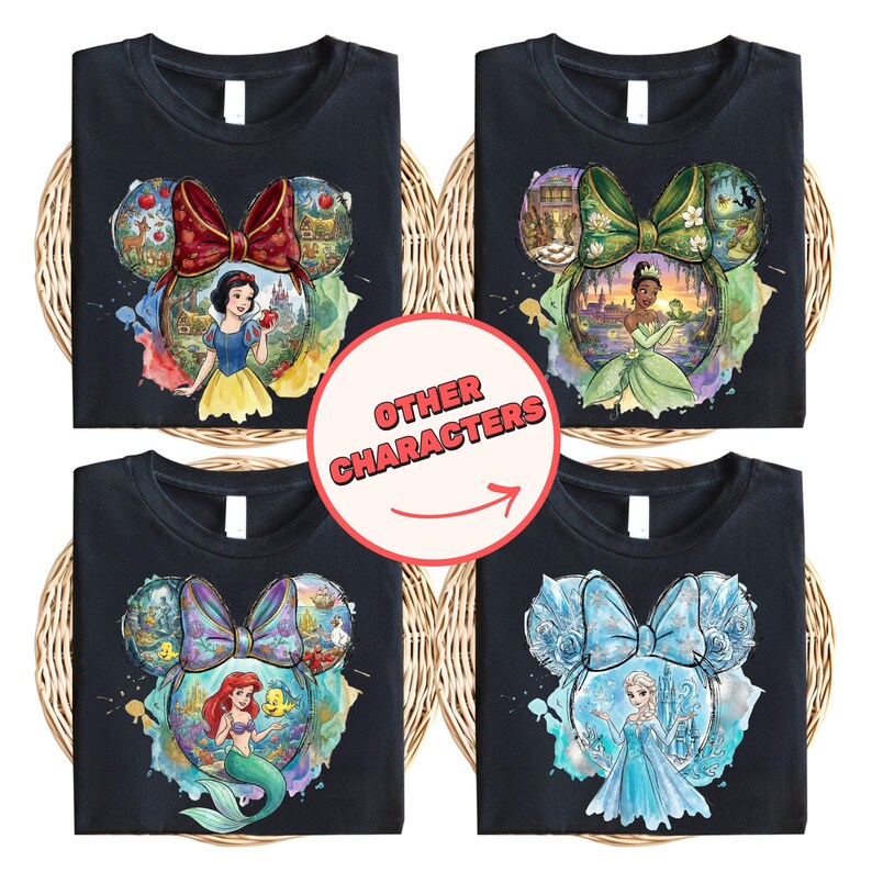 Disney Princess Matching Shirt, Watercolor Magic Castle Princess T-Shirt, Disneyworld Girls Trip Tees, Princess Belle Ariel Moana Sweatshirt