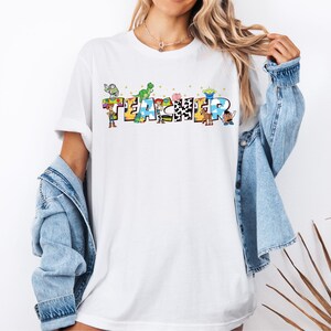 Toy Story Teacher Shirt, Disney Teacher Team T-Shirts, Woody Buzz Jessie Teach Tees, Disney Pixar Toy Story Lab Week Sweatshirt