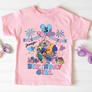 Lilo and Stitch Birthday Girl Shirt, Personalized Disney Birthday Shirt, Disney Stitch Birthday Sweatshirt, WDW Birthday Family Vacation Tee