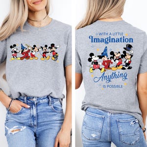 Vintage Disney Sorcerer Mickey With Little Imagination Shirts, Retro Walt Disney World T-Shirt, Disney Fantasia Shirt, Magic Kingdom Tees