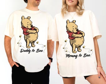 Koszulka z Kubusiem Puchatkiem i Mamą Pszczółką i Tatą Pszczółką, Koszulka dla Młodej Mamy, Koszulki Disney z Mamą Tatą Niedźwiedziem, Bluza z nadrukiem Disney z okazji ujawnienia ciąży