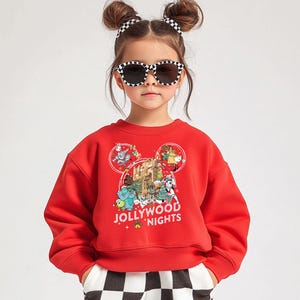 Jolly Wood Night Christmas 2025 T-Shirt, Disneyland Christmas Kids Hoodie, Christmas Lights Hollywood Tee, Christmas Family Matching Sweat