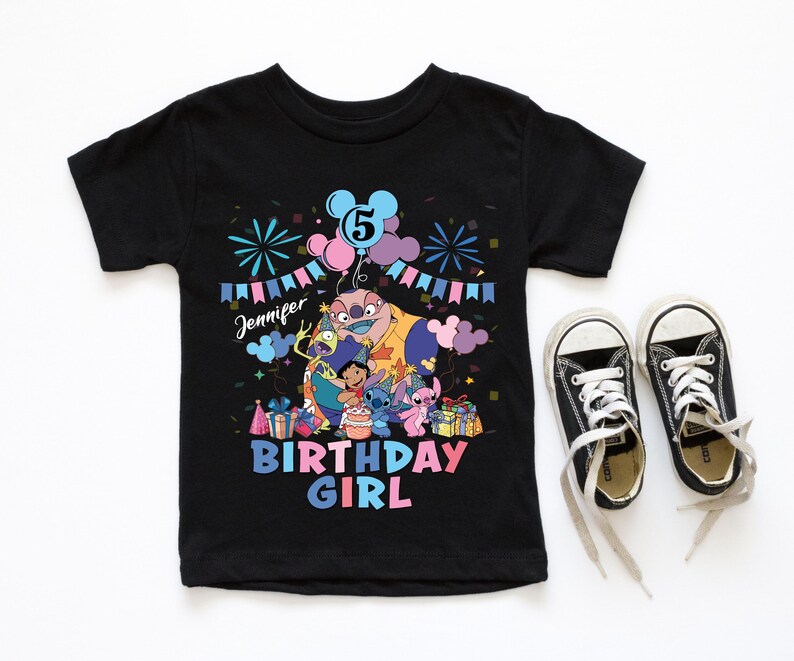 Lilo and Stitch Birthday Girl Shirt, Personalized Disney Birthday Shirt, Disney Stitch Birthday Sweatshirt, WDW Birthday Family Vacation Tee