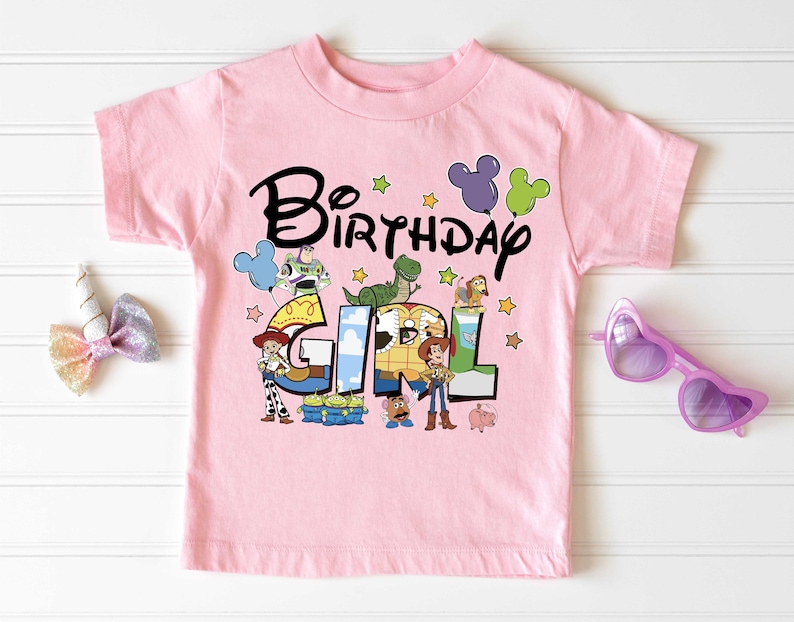Personalized Toy Story Birthday Girl Shirt, Custom Disney Family Matching Bday Party Sweatshirt