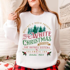 White Christmas T-Shirt, Columbia Inn Pine Tree Vermont Christmas Sweatshirt, Family Christmas Hoodie, Retro Xmas Holiday Sweater, Xmas Gift