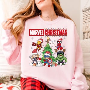 Marvel Christmas Shirt, Marvel Family Matching Xmas Shirt, Hulk Thor Captain America Group Matching Sweater, Disneyland Xmas Trip Hoodie