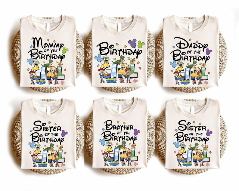 Personalized Toy Story Birthday Girl Shirt, Custom Disney Family Matching Bday Party Sweatshirt