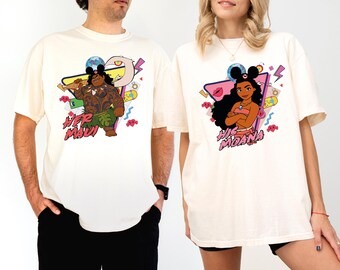 Retro Moana & Maui Shirt, Disney His and Hers Paar Shirt, Disney Paar passende Shirt, BTW Flitterwochen T-Shirt, Disneyland Urlaub Pullover