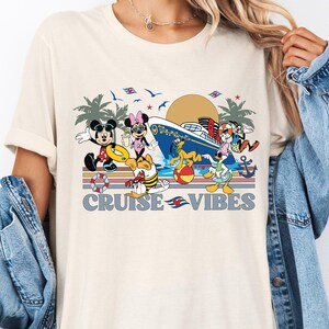 Mickey & Friends Cruise Vibes Shirt, Disney Cruise Line 2025 Shirt, Disney Cruising Trip Matching Shirt, Disneyland Family Vacation T-Shirt