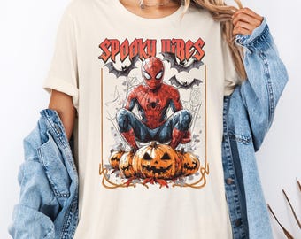 Spiderman Spooky Vibe Shirt, Disneyland Halloween Shirt, Halloween Gift Tee, Disney Spiderman Spooky Season Shirt, Halloween Pumpkin Sweater
