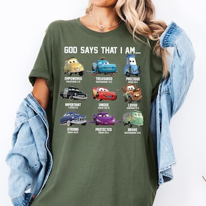 Disney Cars God Says I am Shirt, Disney Bible Verse Shirt, Christian Toddler T-Shirt, Disney Lightning Mcqueen Shirt, Religious Kids Tee