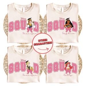 Disney Princess Graduation Squad Shirt, Belle Ariel Rapunzel Moana Graduation Party Tees, Class Of 2026 Sweater, Disney Graduate Trip Tee