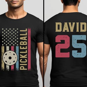 Personalized Pickleball Shirt, Custom Name and Number Pickleball Team T-Shirt, Pickleball Game Day Shirt, Pickleball Player Dad Tees