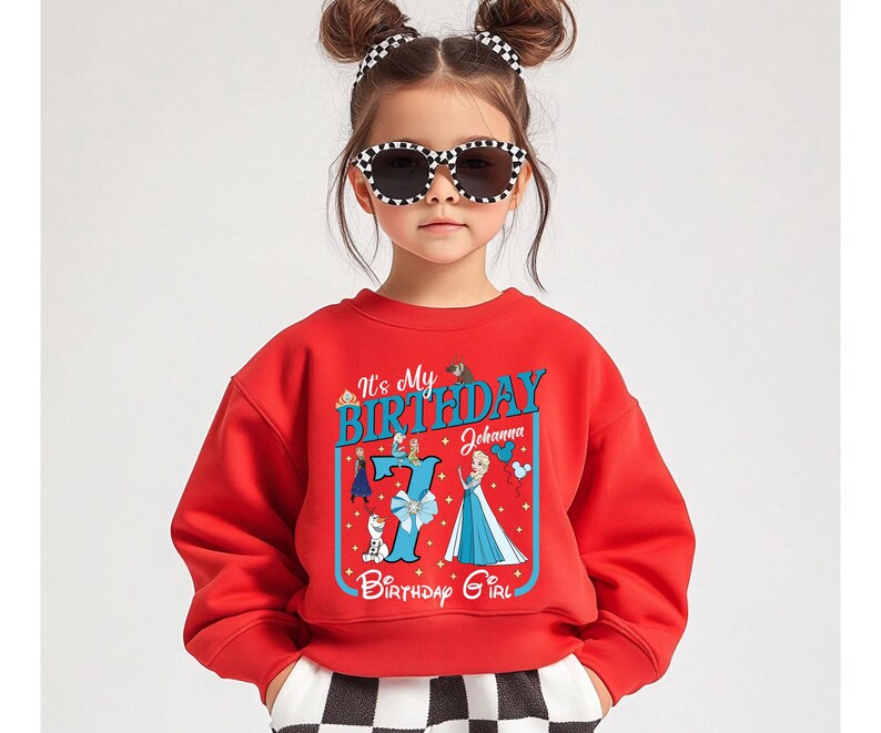 Custom Frozen Birthday Girl Shirt, Personalized Elsa Birthday Sweatshirt, Disney Birthday Girl Tee, Disneyland Birthday Vacation Shirt