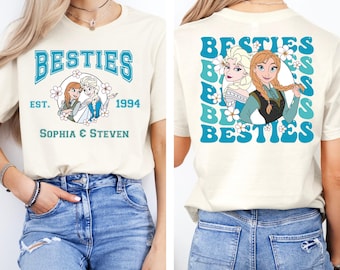 Disney Princess Elsa and Anna Besties Shirt, Disney Princess Matching T-Shirt, Disneyland Girls Trip Sweater, Disneyland Magic Kingdom Tee