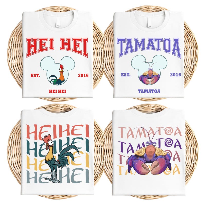 Disney Princess Moana Characters Shirt, Disneyland Micke Ears Moana Shirt, Hei Hei Pua Maui Tala Tamatoa Shirt, Disney Trip Matching Shirt